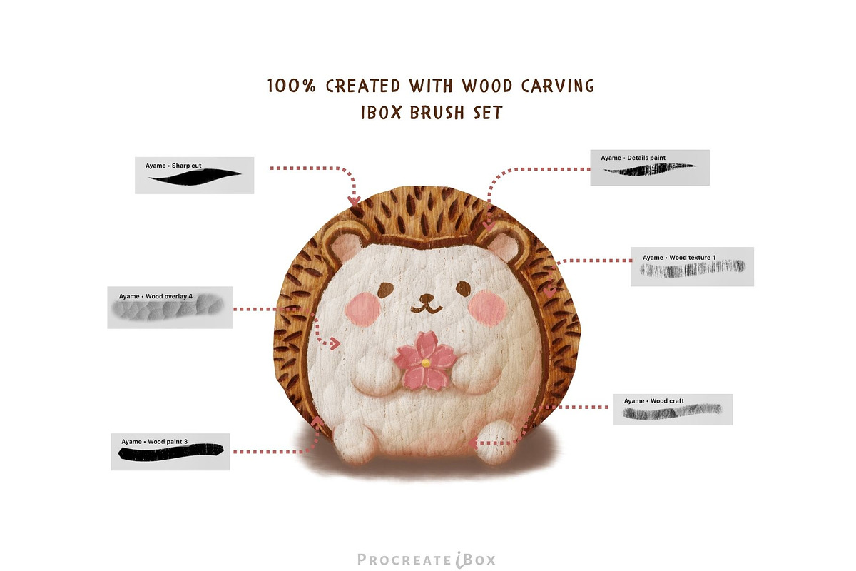 Procreate wood carving brushes, a Brush Add-On by ProcreateiBox (Photo 3 of 8)