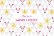 Mouse and cheese seamless pattern, a Pattern Graphic by Evgeniya Dzhumm (Thumbnail 1 of 3)