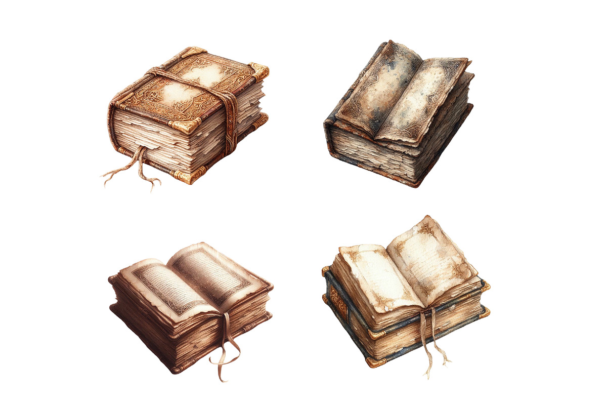 Old Open Book clipart, an Illustration by Designworld (Photo 3 of 5)