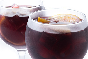 Refreshing Summer Citrus Fruit Sangria in crystal isolated on wh, a Food & Drink Photo by etorres69