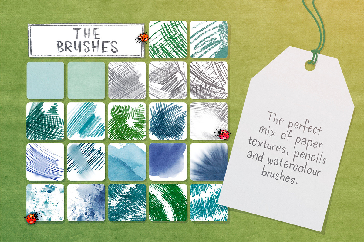 Pencil, Paint & Paper for Procreate, a Brush Add-On by UPROOT (Photo 5 of 9)