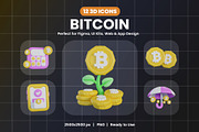 Bitcoin 3D Icon, an Object Graphic by Artnivora.Std (Thumbnail 1 of 4)