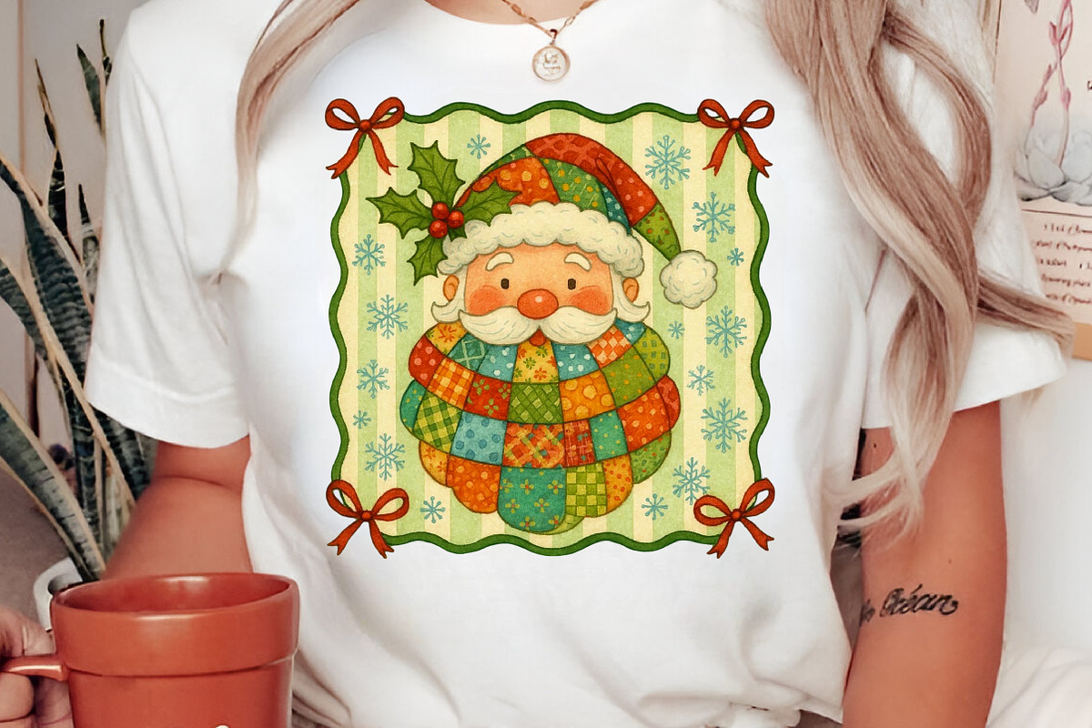Vintage Santa Claus Face Patchwork P, an Illustration by Libby Wishes (Photo 5 of 8)