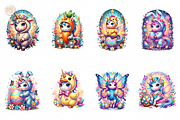Easter Unicorn Clipart Bundle PNG., an Animal Illustration by KennedyStudio (Thumbnail 2 of 4)