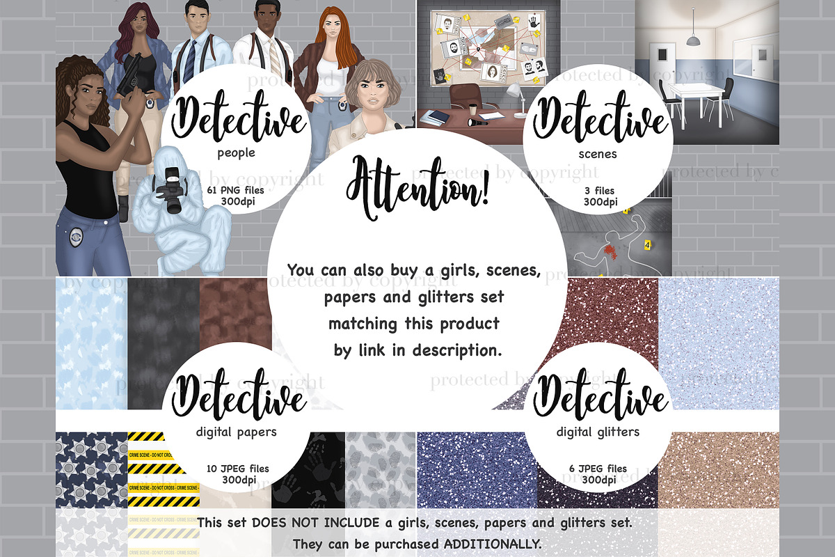 Detective Clipart, an Object Illustration by GlamArtZhanna (Photo 3 of 3)