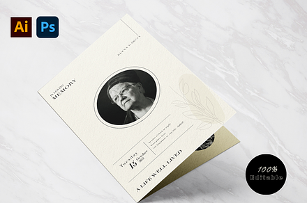 Minimalist Funeral Program Template, an Invitation Template by Prodesign