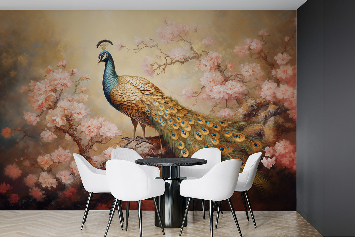 Japanese Ukiyo-e Peacock, a Wallpaper Graphic by Muzi pear studio (Photo 3 of 12)