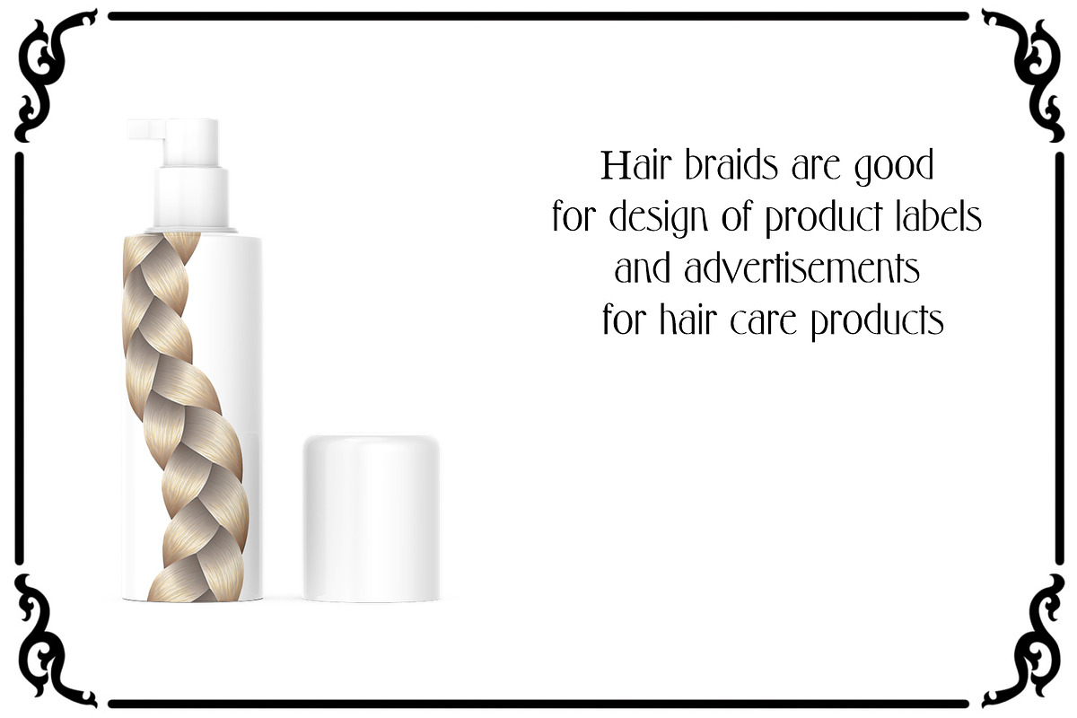 11 Vector Braided Hair Bundle, an Object Illustration by Kseniya-Omega (Photo 6 of 6)