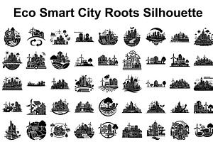 Eco Smart City Silhouettes, a Graphic by musafir_fashion