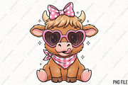 Valentine Heifer Highland Cow PNG, an Illustration by CraftArtStudio (Thumbnail 1 of 4)