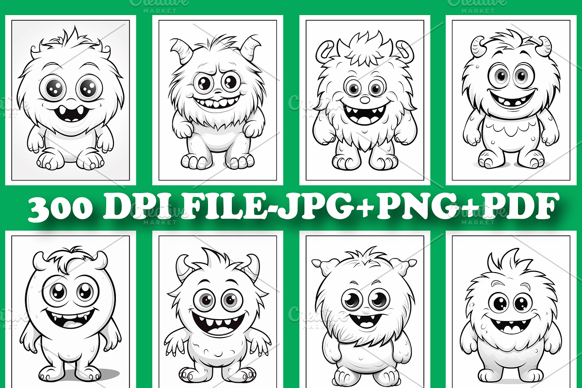 200 Cute Monster Coloring Pages for, a Stationery Template by Design Station (Photo 2 of 6)