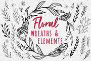 Hand Drawn Floral Wreaths + Elements, an Illustration by Anna Freya (Thumbnail 1 of 8)