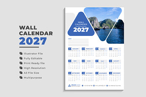 2027 Landscape Calendar Template