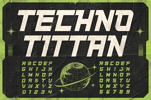 Techno Titan, a Sans Serif Font by HipFonts