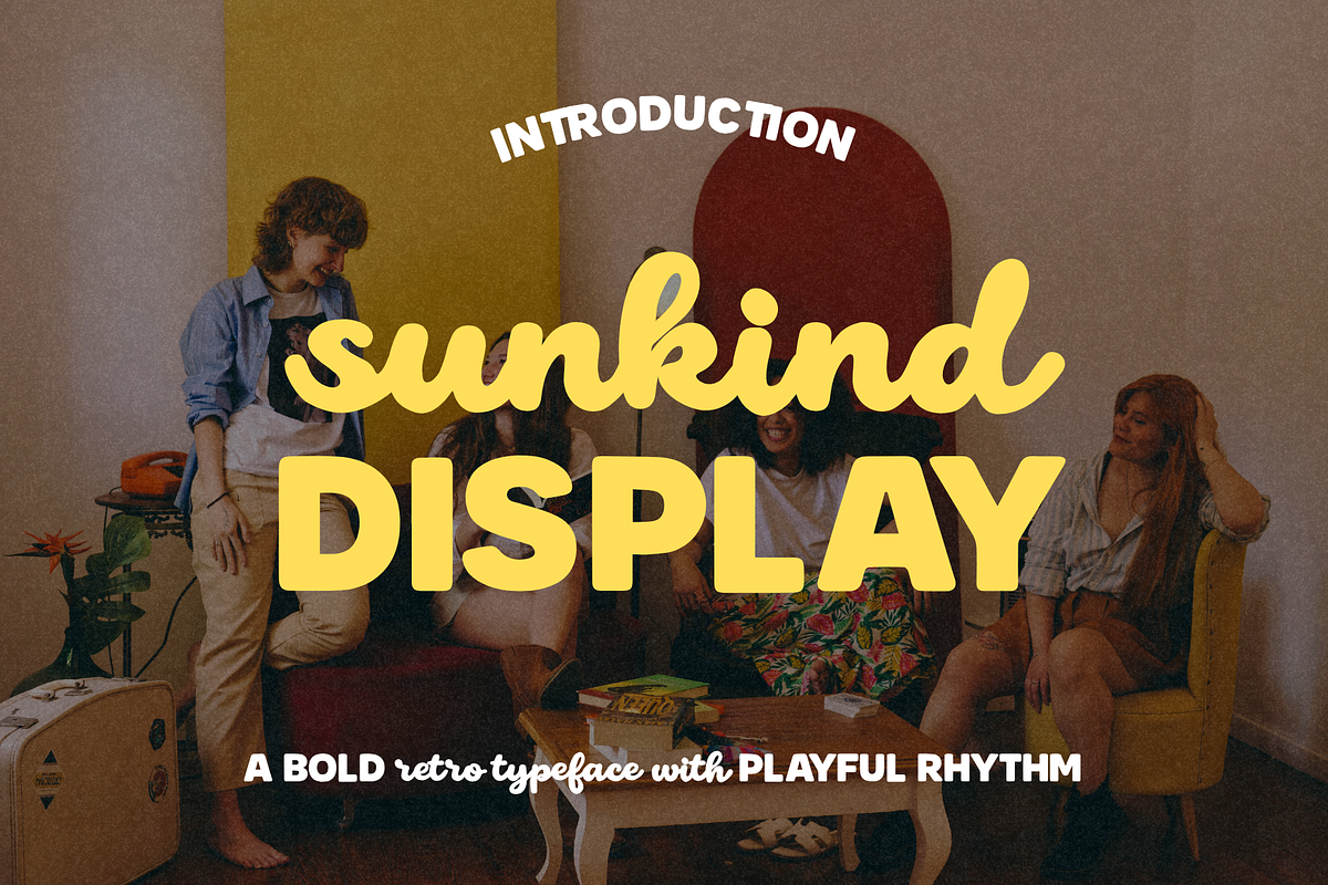 Sunkind Display – Playful Retro Font, a Script Font by Creacy Studio (Photo 1 of 10)