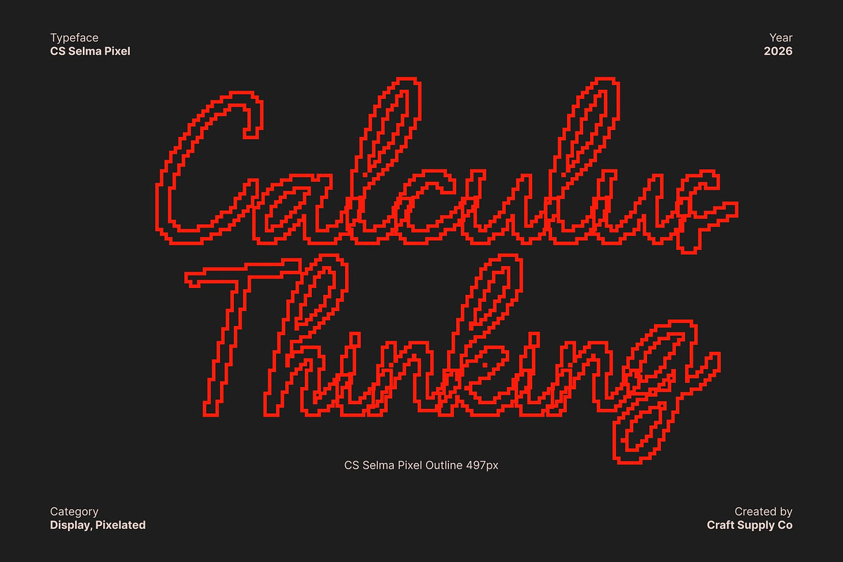 CS Selma Pixel, a Script Font by Craft Supply Co. (Photo 7 of 8)
