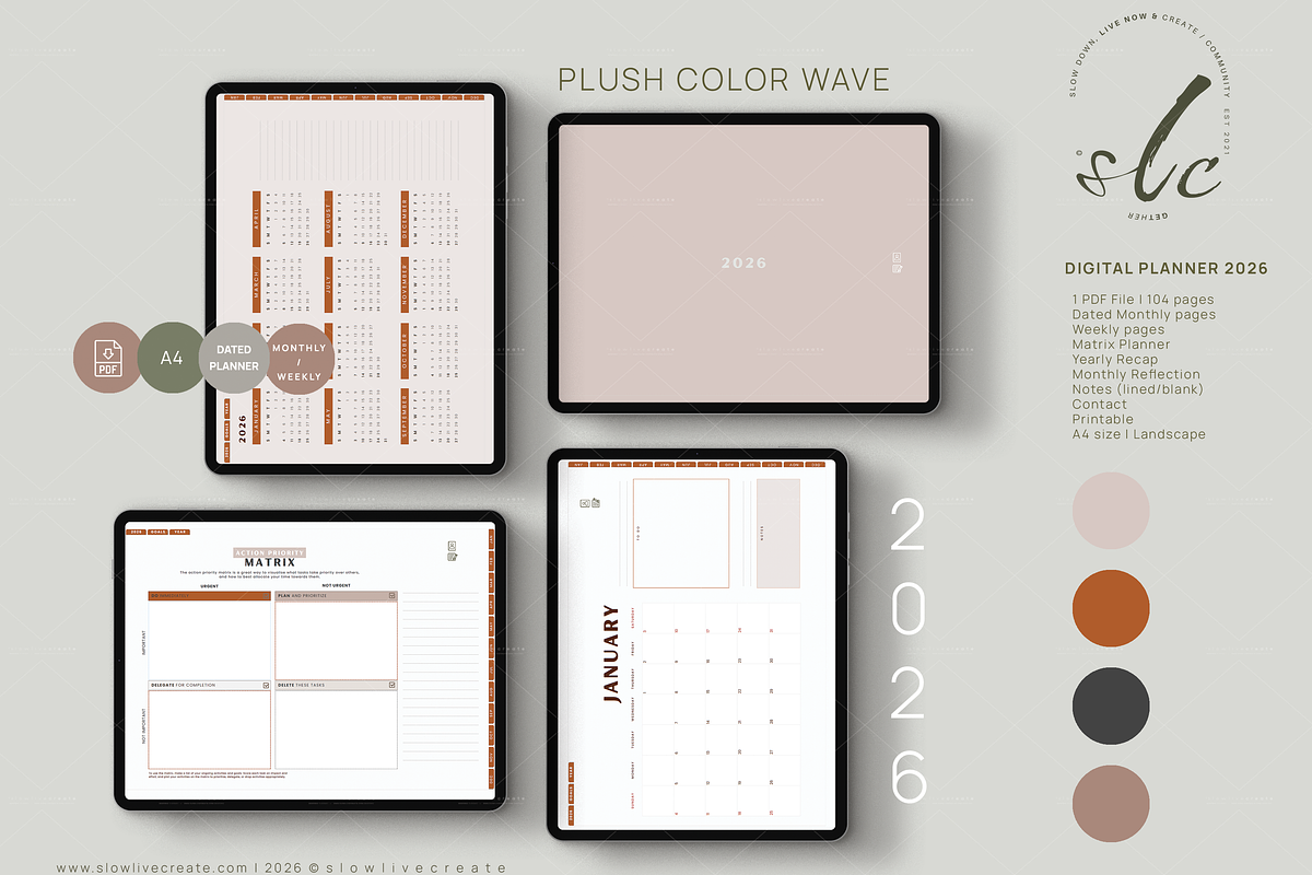 Digital Planner 2026 | NordicWave, a Templates & Theme by slowlivecreate (Photo 6 of 8)