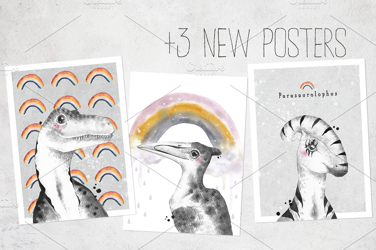 BABY DINOS watercolor set, an Animal Illustration by Natali Smolova (Photo 10 of 12)
