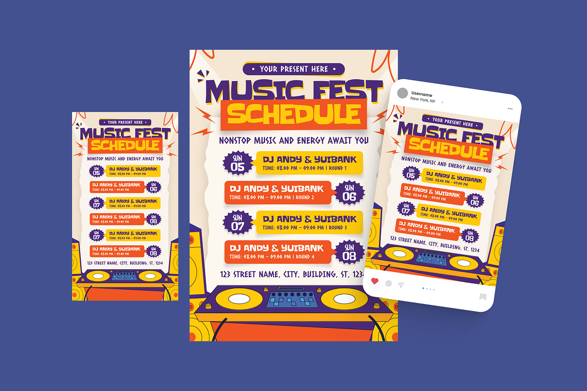 Music Fest Schedule Flyer, a Flyer Template by MMPixelCraft (Photo 2 of 4)