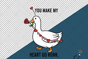 Funny Valentine Goose PNG, an Illustration by Creative Art (Thumbnail 5 of 6)