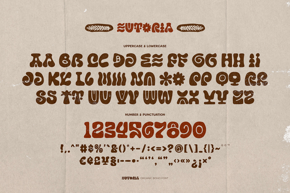 Eutoria - Organic Boho Font, a Symbol Font by ikiiko (Photo 6 of 7)