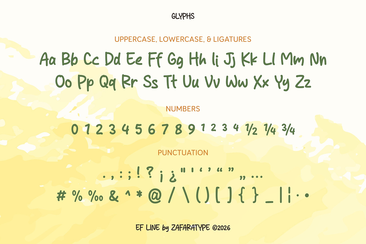EF Baveno, a Handwritten Font by Zafara Studios (Photo 3 of 6)