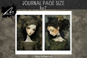 Whimsical Dolls, Junk Journal Pages