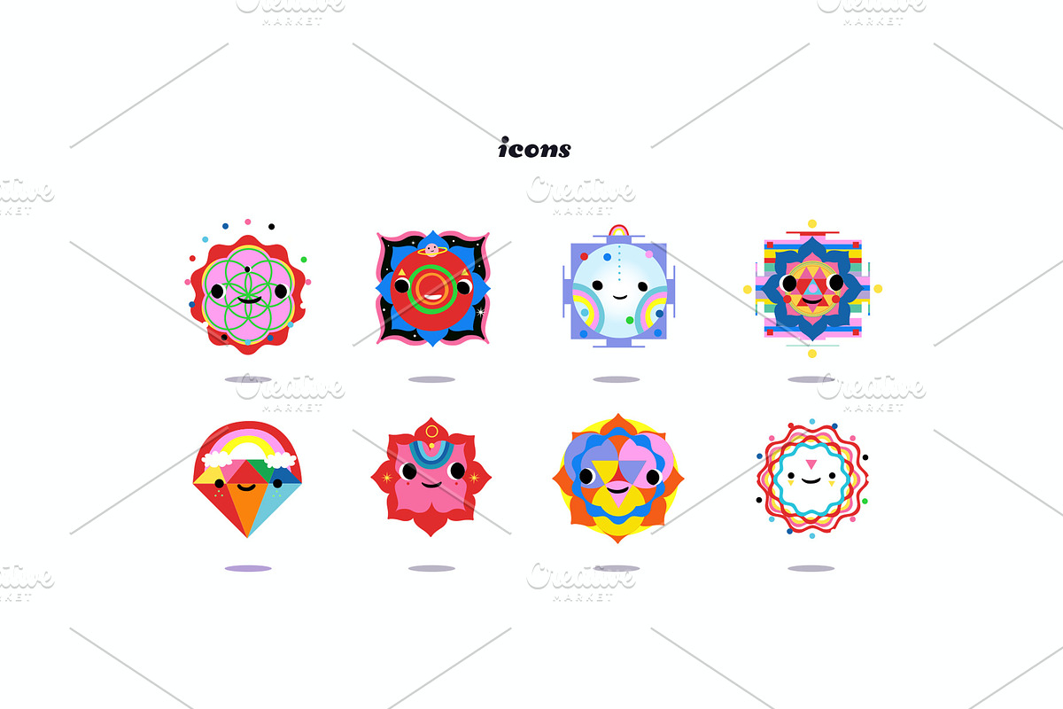 Chakras & geometry  kawaii style, an Animal Illustration by Alena (Photo 3 of 6)