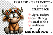 Whimsical Highland Cow Clipart, an Illustration by Daily.Designs (Thumbnail 2 of 5)