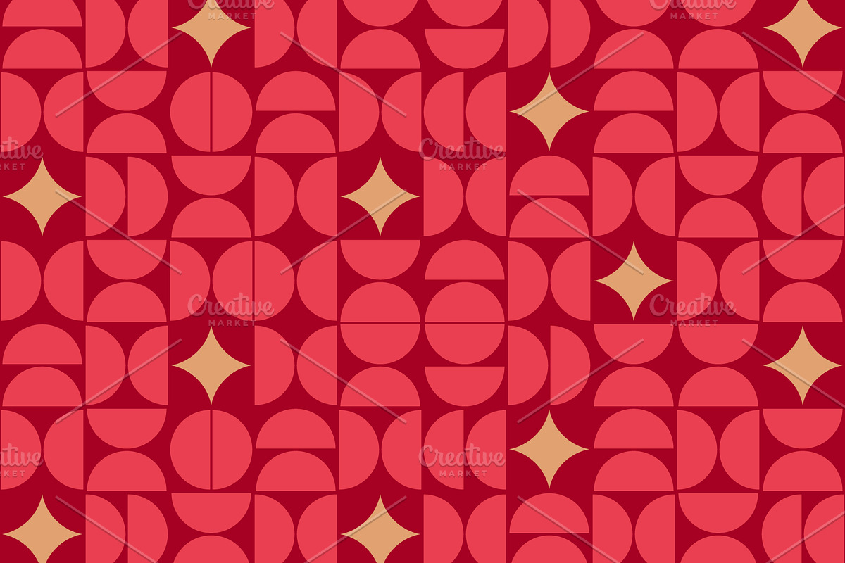 Christmas Bauhaus Seamless Pattern, a Pattern Graphic by Elena Pimukova (Photo 2 of 4)