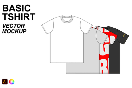 Basic Tshirt Vector Flat Mockup