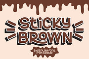 Sticky Brown - Layered Fun Font, a Sans Serif Font by Typebae (Thumbnail 1 of 8)