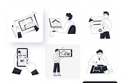 Home Owner Illustration Set, an Outline Icon by Vectors Market (Thumbnail 7 of 10)