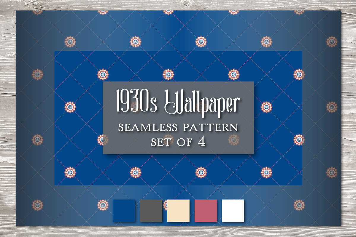 Vintage Seamless Pattern Navy/Spice, a Pattern Graphic by Barbara's iCandy (Photo 3 of 7)