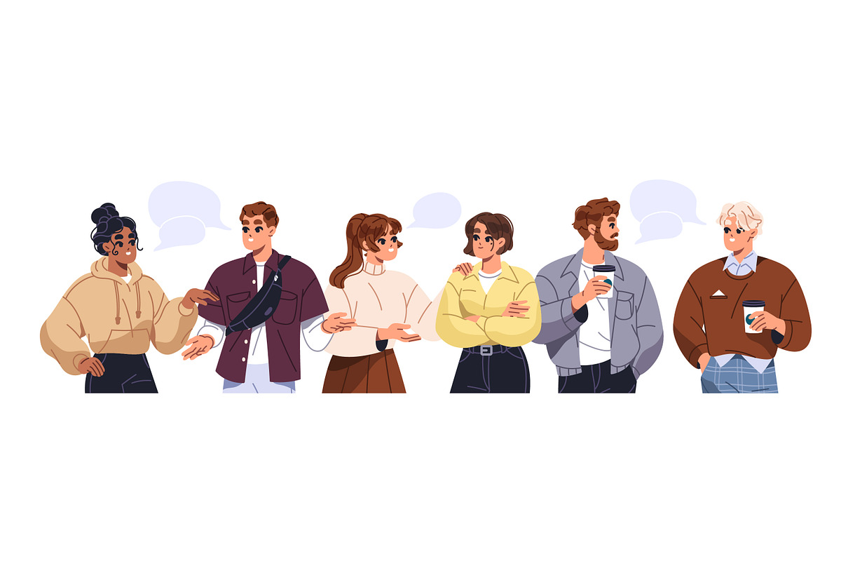 People talk, chat, discuss set, a Person Illustration by PaperTrident (Photo 8 of 9)