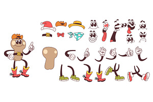 Retro mascot kit. Vintage groovy, an Illustration by Stock-Smart-Start