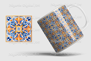 Spanish Azulejo Pattern Tile V2