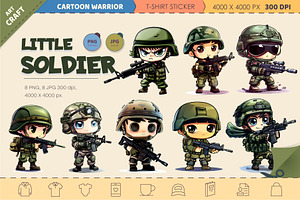 Little Cartoon soldier. TShirt, a Person Illustration by KENO Mascots