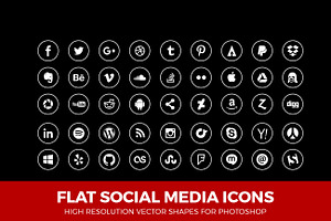 Social Media Icons Circle Line White