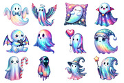 Cute Halloween Ghost Holographic, an Illustration by Daily.Designs (Thumbnail 4 of 6)