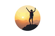 Sunset Mountain Victory Silhouette, an Object Graphic by yasushie (Thumbnail 7 of 16)