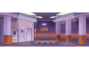 Underground parking. Urban garage, an Object Illustration by Onyx