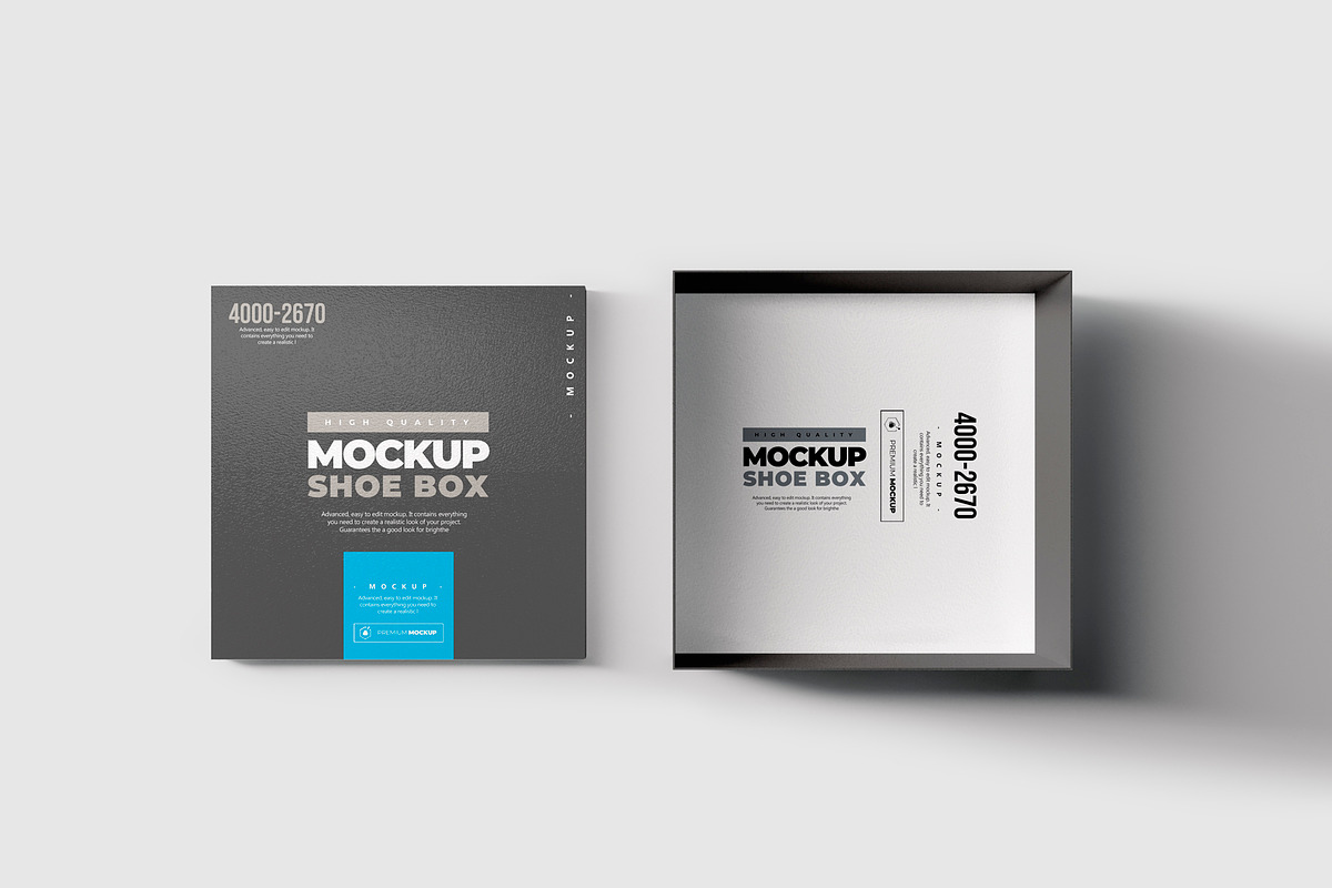 Shoe Box Mock-up 2, a Cups & Container Mockup by Nevada63 (Photo 1 of 2)