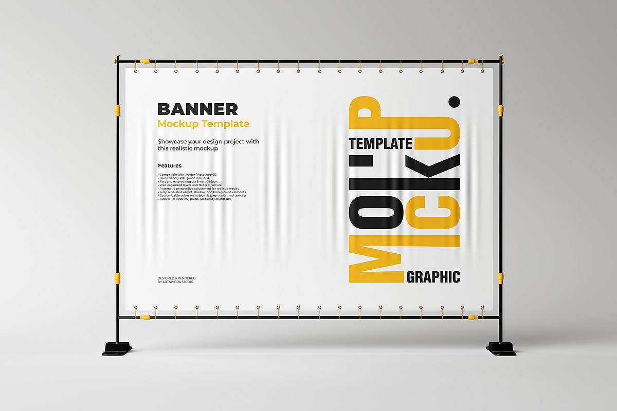 Banner Poster Mockup, an Advertising Mockup by Artnivora.Std (Photo 4 of 6)