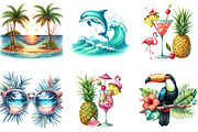 Summer Tropical Clipart, a Seasonal Illustration by DreamArtGraphic (Thumbnail 2 of 4)