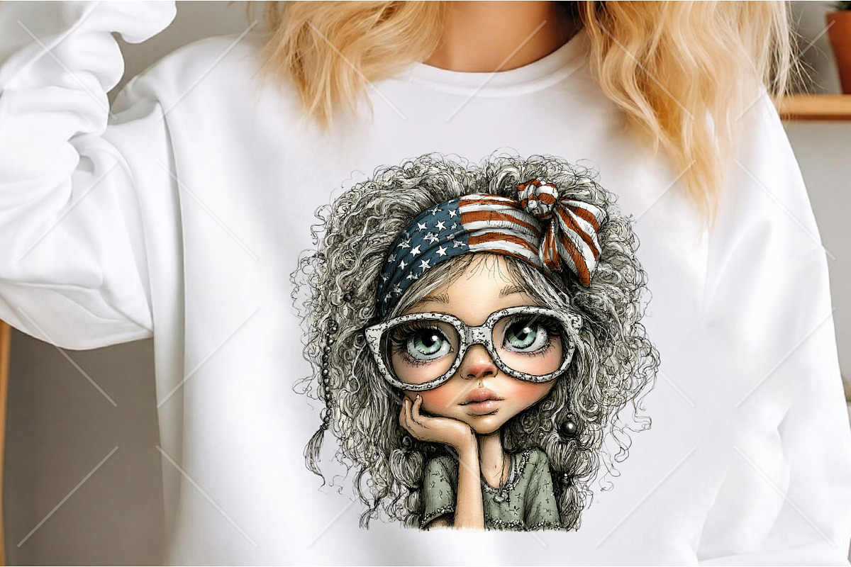 Whimsical 4th of July Girls Clipart, a Seasonal Illustration by Canvas Craft (Photo 5 of 10)