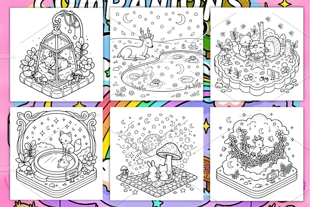 Fantasy Animal Companions Coloring, an Animal Illustration by Design Station (Photo 3 of 3)