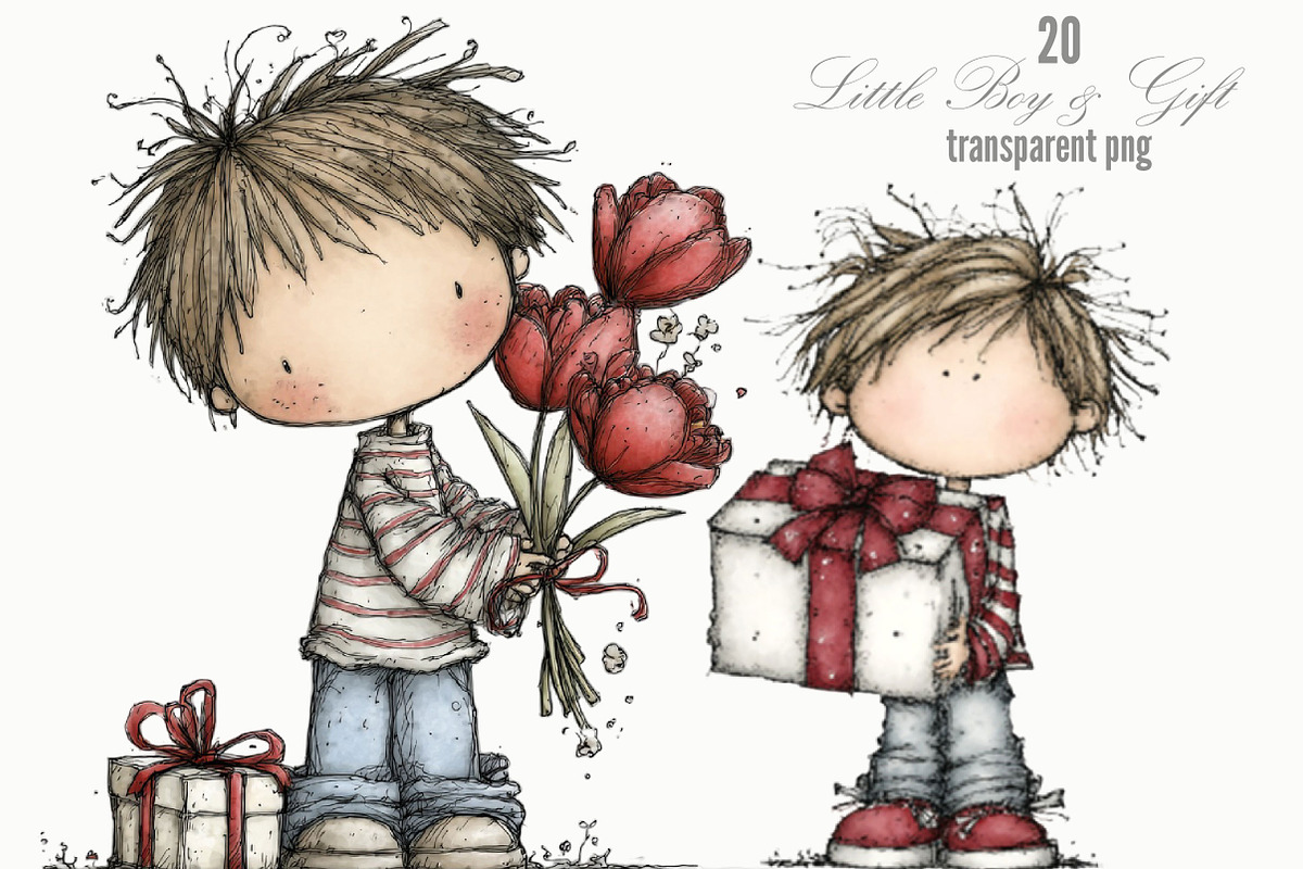 Mother’s Day Little Boy & Gift, a Person Illustration by Designking (Photo 1 of 5)