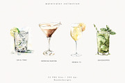 Watercolor Cocktails, a Food Illustration by PeDe Designs (Thumbnail 4 of 9)