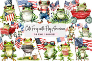 Cute Frog with Flag American Sublima, an Illustration by DreamArtGraphic (Thumbnail 1 of 4)